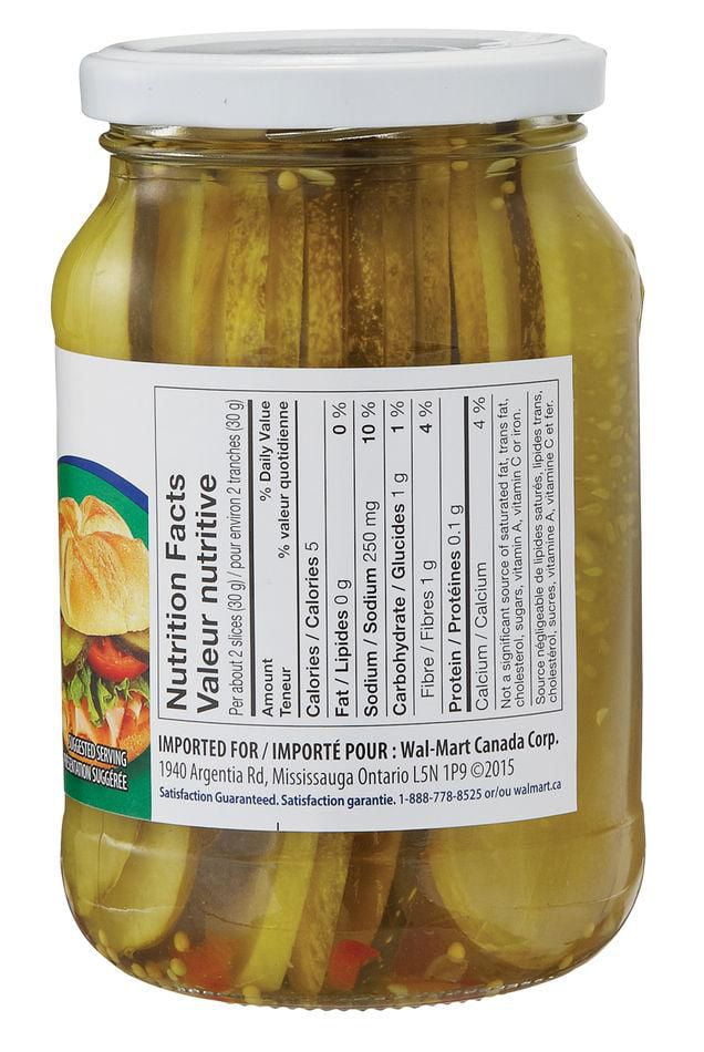 Cornichons tranchés à et à l’ail pour sandwich de Great Value