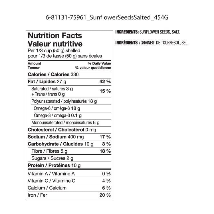 Great Value Salted Sunflower Seeds Walmart.ca