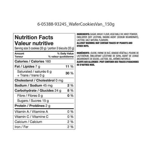 Great Value Vanilla Wafer Cookies Walmart Canada