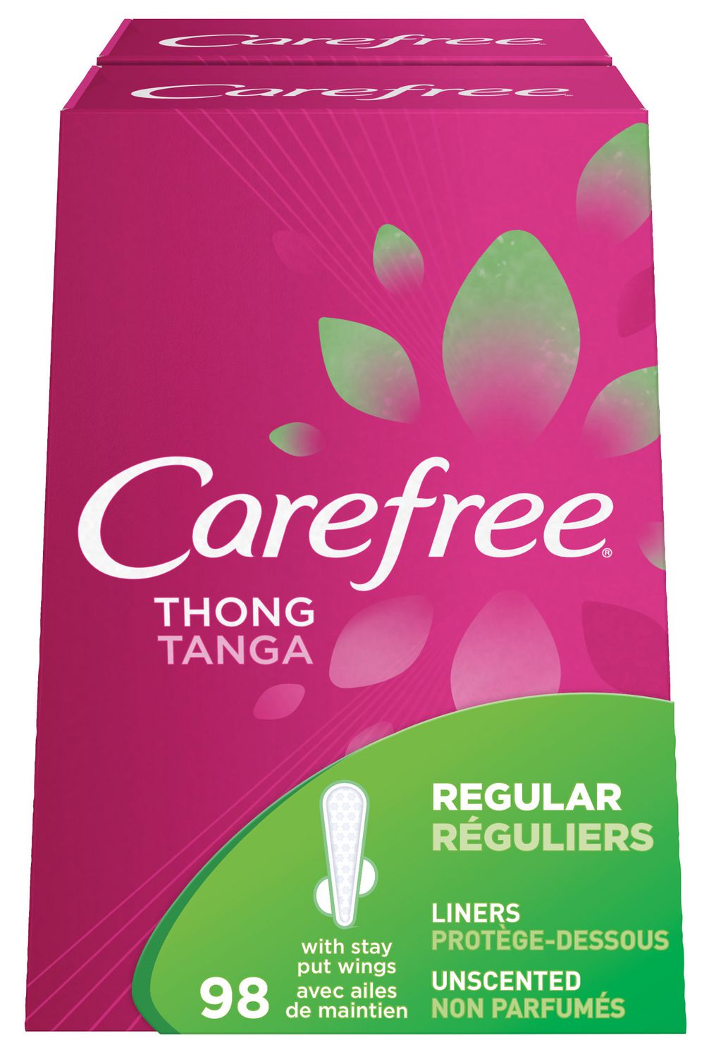 Carefree Thong Panty Liners Pack Of 98 Liners Walmart Canada