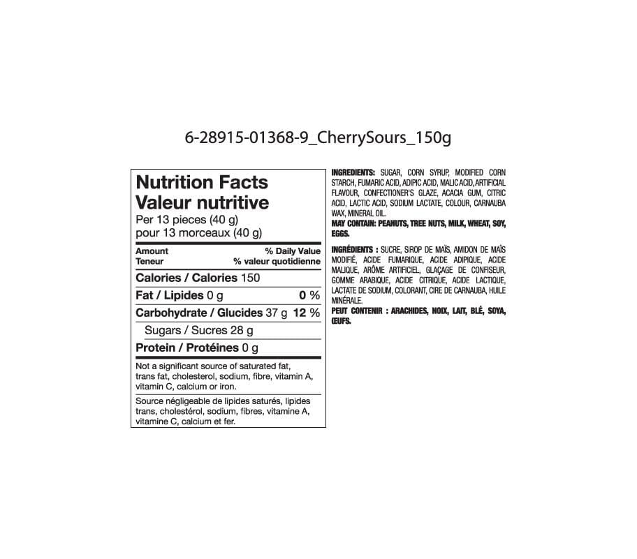 Great Value Cherry Sours Candy Walmart Canada