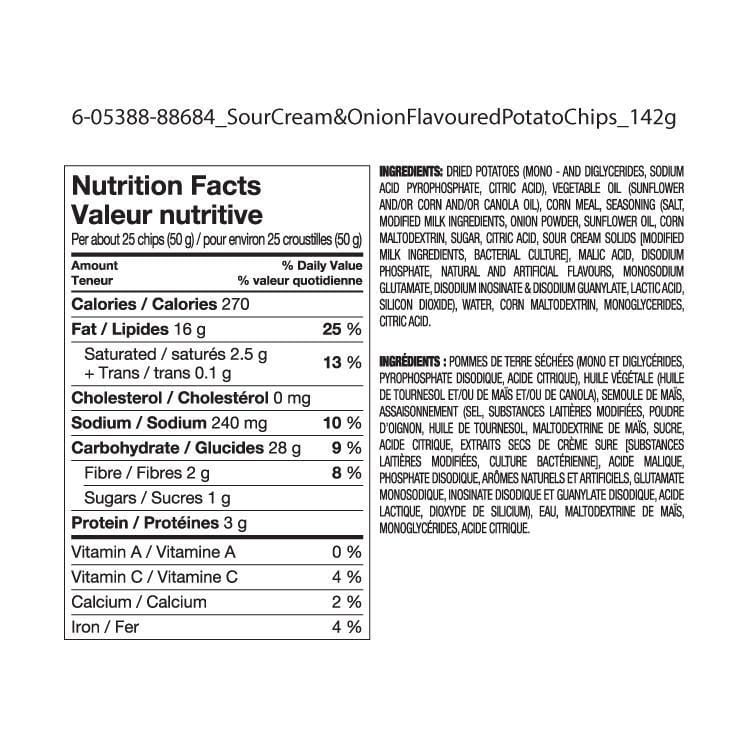 Great Value Sour Cream & Onion Flavoured Potato Chips Walmart Canada