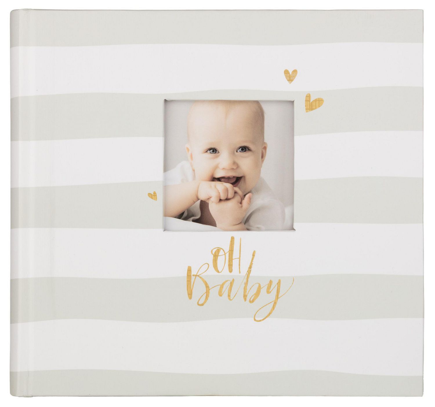 Pinnacle Frames And Accents Grey White Striped Oh Baby Photo Album