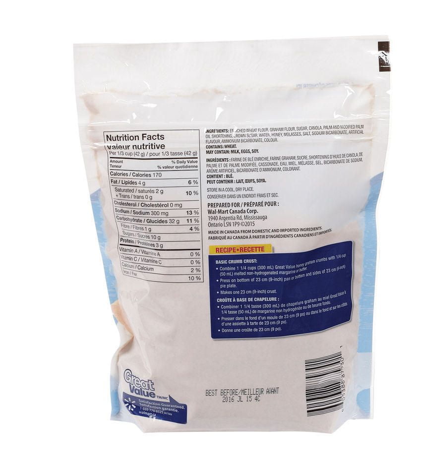 Great Value Graham Baking Crumbs Walmart.ca