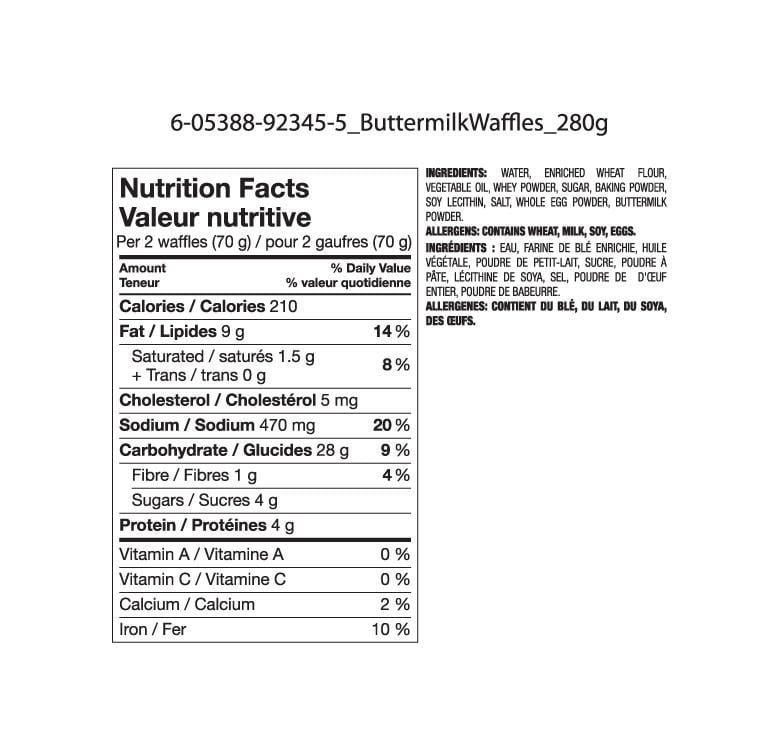 Great Value Buttermilk Waffles Walmart Canada