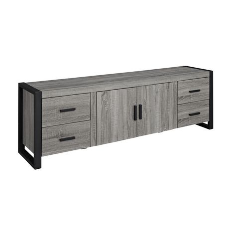 WE Furniture 70" Grey Wood TV Stand Console | Walmart.ca