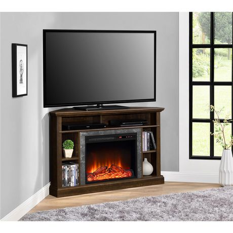 Dorel Overland Electric Fireplace Corner TV Stand | Walmart.ca