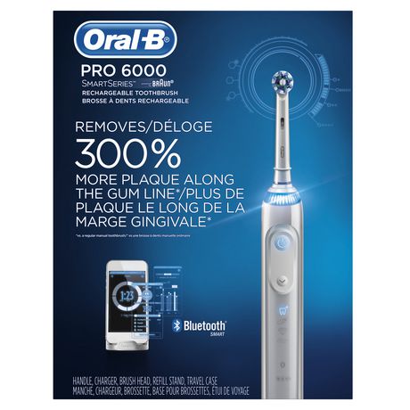 Oral B Oral-B Pro 6000 Smartseries Power Rechargeable Electric Toothbrush With Bluetooth Connectivity Powered By Braun