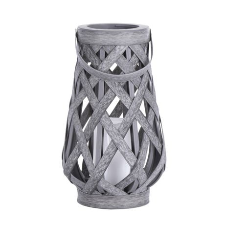 Sterno Home Basketweave LED Lantern Grey 10 5 Walmart Canada