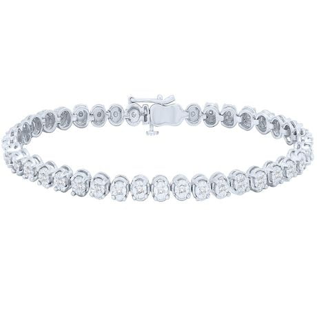 Women S Sterling Silver Diamond Bracelet Walmart Ca