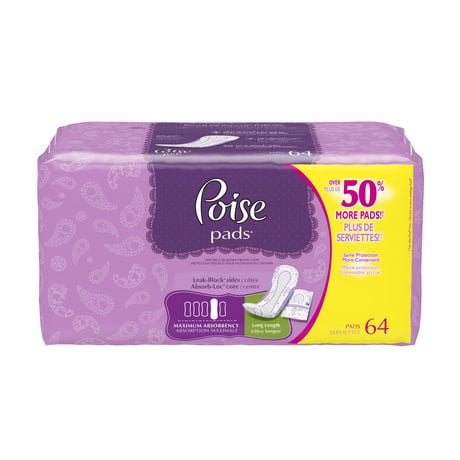 Poise® Maximum Absorbency Pads, Long Value Pack | Walmart.ca
