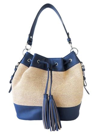 Nicci Women&#39;s Drawstrin Straw Bucket Bag | 0