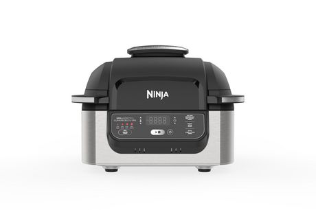 Ninja Foodi 4-In-1 Indoor Grill With 4-Quart Air Fryer, Roast, Bake, And Cyclonic Grilling Technology, Ag300c Black