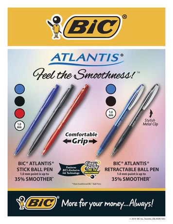 BIC® Atlantis - Retractable bleu - Emballage de 4 | Walmart Canada
