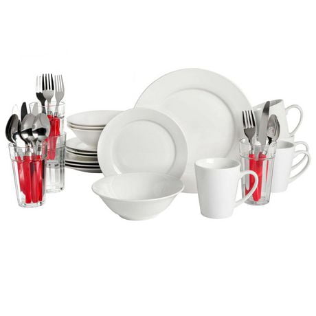 Gibson Home Regal White Piece Fine Ceramic Dinnerware Combo Set