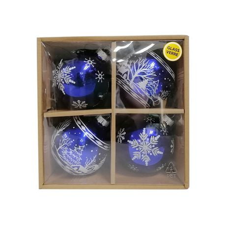 Holiday Time Mm Snowflake Glass Hanging Ball Ornament Size Dia Mm