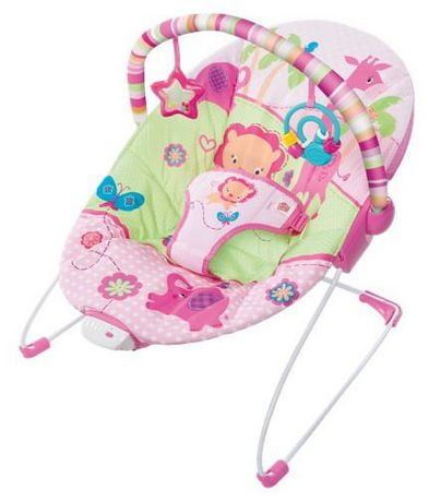 bright starts bouncer pink safari