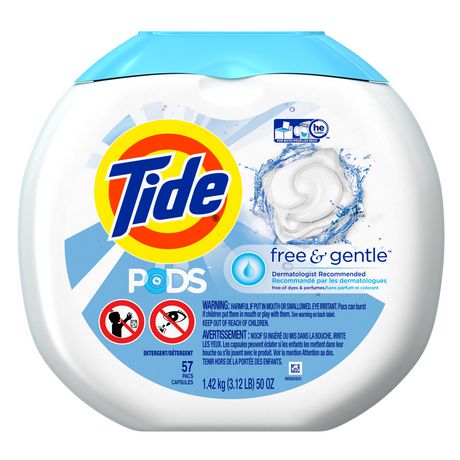 Tide Pods Free & Gentle Laundry Detergent, Unscented, Designed For Regular And He Washers