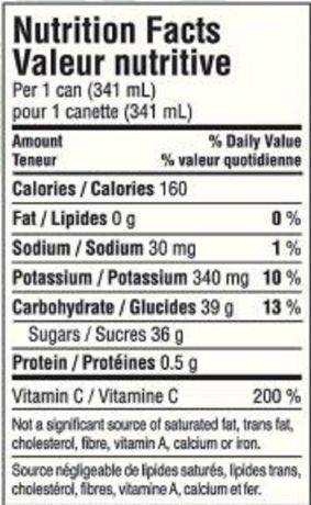 minute maid apple juice nutrition facts