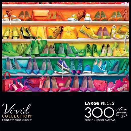 Buffalo Games Vivid Collection Rainbow Shoe Closet 300 Piece