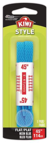 UPC 031600701776 product image for Kiwi 1 Pair Flat Neon Blue Style Laces Blue Not Applicable | upcitemdb.com