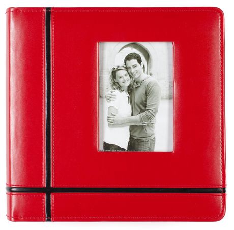 Pinnacle Frames And Accents Red Leather Photo Album With Front Cover