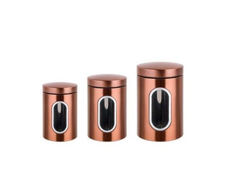 UPC 643700269010 product image for Alpine Cuisine 3 Piece Canister Storage Set Rose Gold | upcitemdb.com