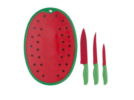 UPC 643700240590 product image for Alpine Cuisine 4-Piece Watermelon Knife And Cutting Board Set Red | upcitemdb.com