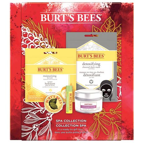 Burt's Bees Spa Collection Holiday Gift Set, 5 Products - Mini Candle, Lip Mask, Lip Balm, Face Mask And Cuticle...