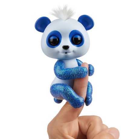 Fingerlings Glitter Panda - Archie (Blue) - Interactive Collectible Baby Pet - By Wowwee