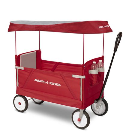 Radio Flyer 3-In-1 Ez Fold Wagon With Canopy Red