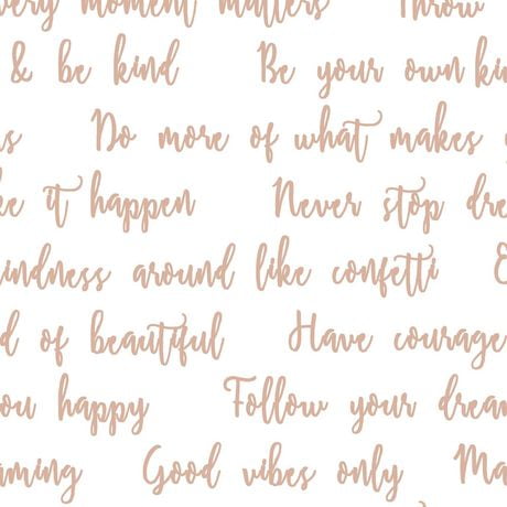 UPC 010404000087 product image for Graham & Brown Good Vibes White/Rose Gold Removable Wallpaper White/Rose Gold 33 | upcitemdb.com