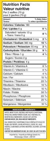 EGGO BREAKFAST SANDWICH NUTRITION FACTS