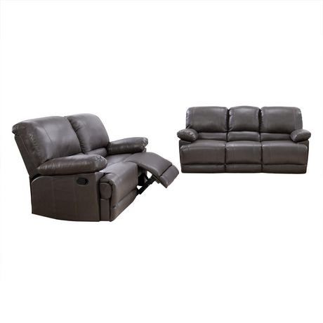 UPC 776069986899 product image for Corliving Lea Reclining Brownish Grey Bonded Leather 2 Piece Sofa Set | upcitemdb.com