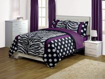 Mainstays Kids Zebra Reversible Microfiber Comforter Set