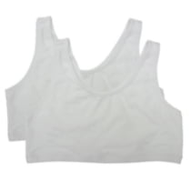 Fruit of the Loom, Girls 2-Pack Built Up Sports Bra White 32