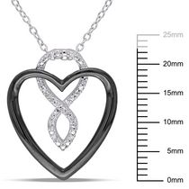 Miabella Diamond Accent Two Tone Sterling Silver Infinity Heart Pendant