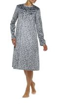 George Women's Fleece High Neck Long Sleeve Gown Grey/Blue 1x