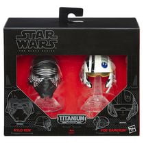 Star Wars The Force Awakens Black Series Die Cast Kylo Ren and Poe Dameron Action Figure