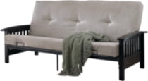 DHP Neo Espresso Wooden Arm Futon Frame & Mattress