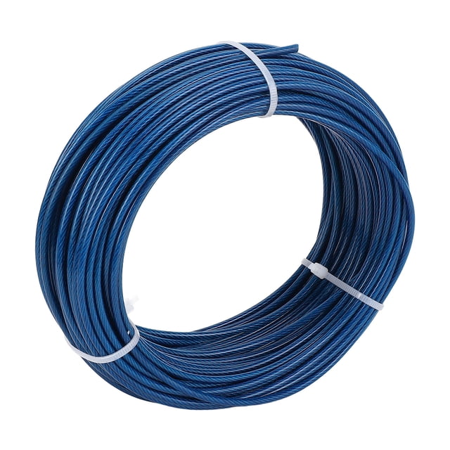 Wire Turnbuckle Tensioner Kit, Wire Rope Turnbuckle Tensioner Kit Flexible Multipurpose 3mm Blue Plastic Coated for Outdoor Clothesline Plant Fence Line