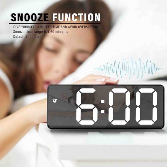 Digital Alarm Clocks LED Electronic Clock Snooze Mode Auto Adjust Brightn 3 Minute Sand Timer Countdown Clocks Retro Kitchen Timer Mint Large Digital Timer Wall Kitchen Timer Wind up Cow Timers for
