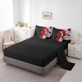 thumbnail image 3 of YST Aztec Dahlia Comforter Set, Full Size, 7-Piece, Floral, White Red Black, Bedding Set, 3 of 5