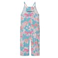 thumbnail image 5 of Girls Overall Bow Print Rompers for Girls Casual V Neck Strap Rompers with Pockets Girls Summer Outfits 13-14 Y, 5 of 5
