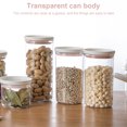 thumbnail image 4 of Food Container Kitchen Stackable Moisture-proof 5 1 Grain Organizer Transparent Sealing Storage Holder with Lid, Pink, 250ml, 4 of 6