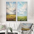 thumbnail image 1 of Designart "pasture Bold Horizon II" Meadow Framed Wall Art Set Of 2 - Green Landscapes Frame Gallery Set For Office Decor, 1 of 6