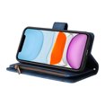 thumbnail image 2 of Case for iPhone 12 Cover Zipper Pocket Wallet Case Magnetic Protective - Blue, 2 of 5