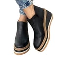 thumbnail image 2 of Pisexur Womens Winter Boots Platform Ankle Boots Elastic Chunky Block Heel Chelsea Booties Sole Non-Slip Combat Shoes, 2 of 4