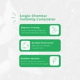 thumbnail image 2 of FCMP Outdoor HF-RM4000 HOTFROG 37 Gallon Plastic Roto Tumbling Composter Rotating Garden Compost Bin, Black/Green, 2 of 11