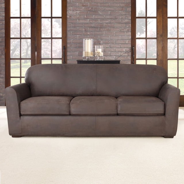 CHOK 2024 Ultimate Stretch Leather Housse de Sofa 4 Pcs Selle Vieillie